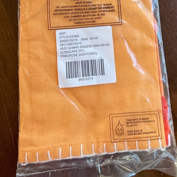 NEW Anthropologie Sunscape Dish Kitchen Towel Sun, Cotton, Embroidered + Fringe - Picture 4 of 10